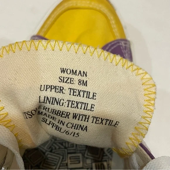 LSU Tigers Skicks Unisex Sneaker Shoes Purple Yellow Low Top Lace Up Woman Sz 8M - Picture 7 of 7